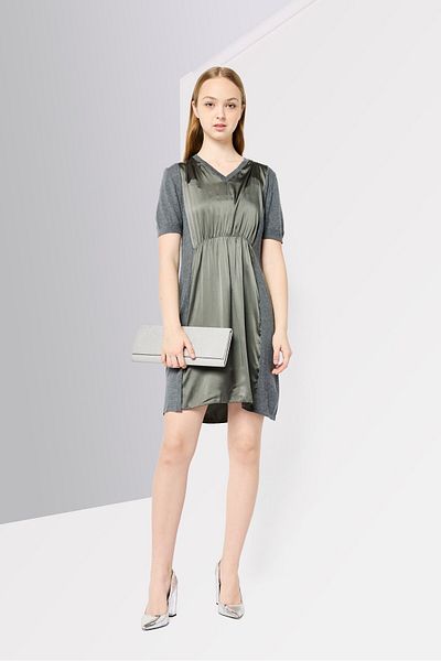 Harmont & Blaine Women Plain Mini Dress, Grey