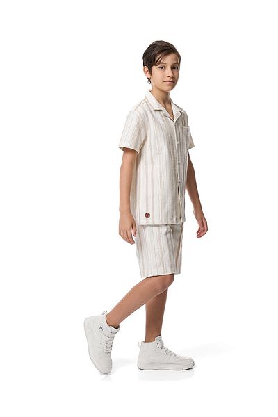 R&B Striped Shirt And Shorts Set For Boys Top & Bottom Set 8-16Y