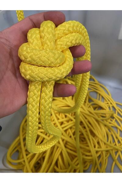 Bos Sarı - 24 mm Renkli İskota Örgü Yüzen Halat 15 Metre