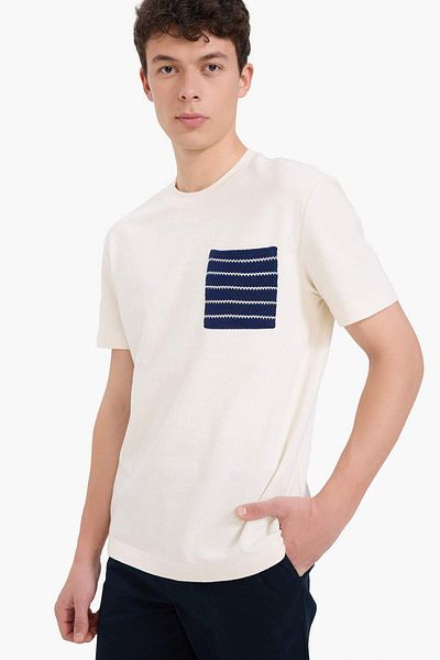 DeFacto 100% Cotton Regular Fit Crew Neck Short Sleeve Towel Fabric T-Shirt A8695Ax25Sm
