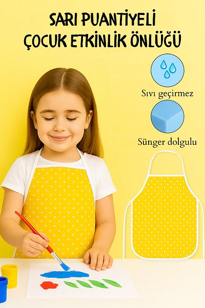 Morlay Activity Children's Apron – Nursery Kindergarten Activity Painting Apron with Liquid Proof Sponge 2-8 Years Old