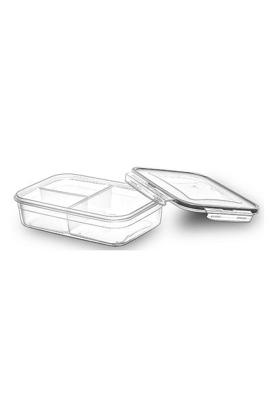ASPARTAM Fresh Box Rectangular 3 Compartment Storage Container - 1000 ml