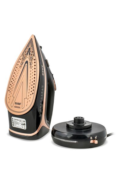 Zass Fier de călcat cu abur 2 în 1 Zass A 20, 2600W, talpă ceramică, utilizare dublă, cu fir și fără fir, abur 140g/min