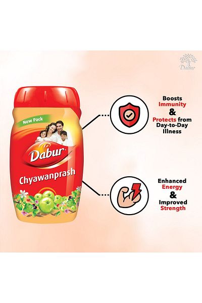 Dabur Chyawanprash 500g | Daily Ayurvedic Immunity Booster with Amla, Ashwagandha & 40