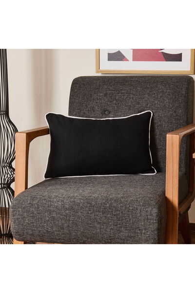 KUT FLY وسادة رمي أنابيب عرقية ناعمة - أسود - 30x50 سم