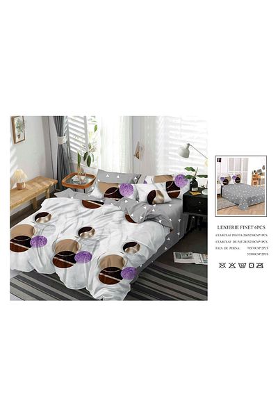 CHIRASO CHIRASO Finet Bedding Set, 6 Pieces, 2 Persons, Sheet 245x250, Quilt 200x230, 4 Pillowcases, Print