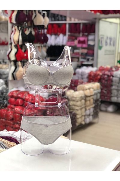 Fily Underwear Ebru Supported Silicone Jumpsuit Bra and Panty Set (Bra Washing Ball Gift)