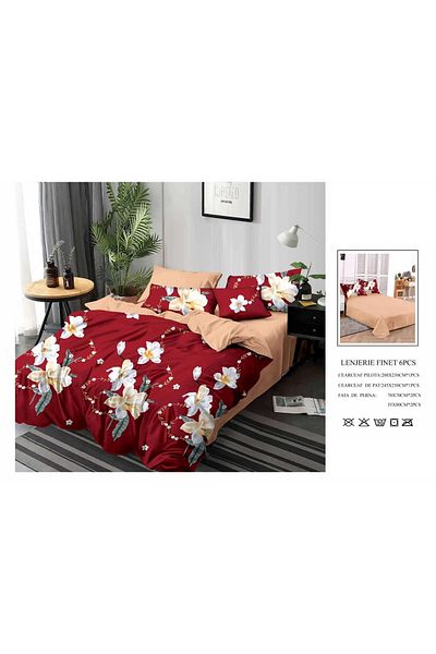 CHIRASO CHIRASO Finet Bedding Set, 6 Pieces, 2 Persons, Sheet 245x250, Quilt 200x230, 4 Pillowcases, Print