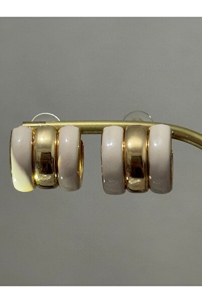 XUPING JEWELRY 18K 3’lü görünüm beyaz çelik küpe paslanmaz kararmaz