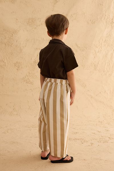 Fahhar Kids Striped Bomb Pants Beige