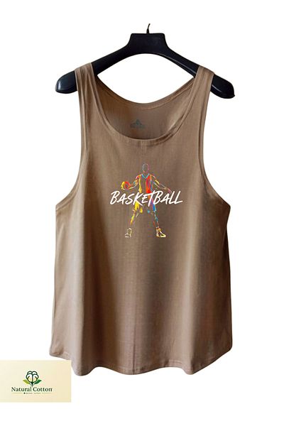 MUTLUGYM Fitness Gym Tank Top Athlete Training Tank Top Thin Strap Tan (Hustle)