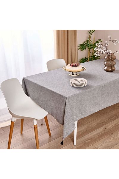 MATMEL Mato Tasseled Tablecloth - Black - 150X220 cm