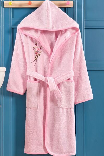 HOUME Hooded Girls-Boys Youth Children Bathrobe-Pink