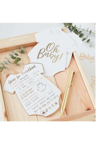 Ginger Ray بطاقات نصائح لحفل استقبال المولود الجديد مطلية بالذهب