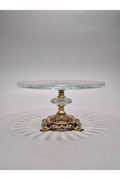 Akden Kristal Quartz Crystal Glass Presentation Plate