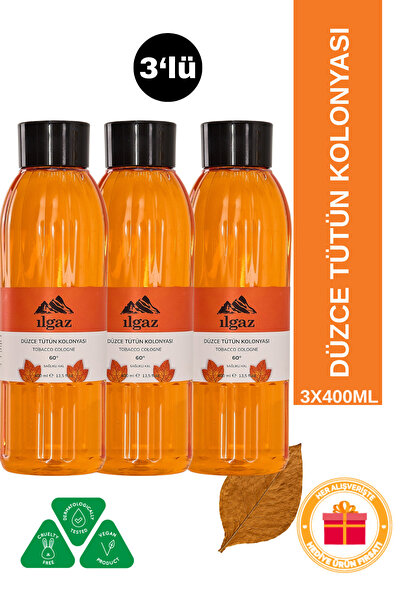 ILGAZ 3'lü Tütün Kolonyası Seti | 3 X 400 ml Eau De Cologne | Kalıcı Ve Ferah...