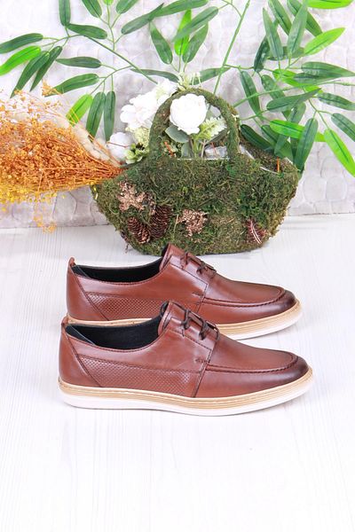 Mehmet Mete 4169 Bordolli Soft Lightweight Inner and Outer Genuine Leather Men's Shoes