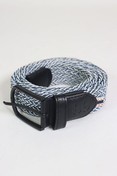 babbelt Elastic Knitted Unisex Belt Indigo-white