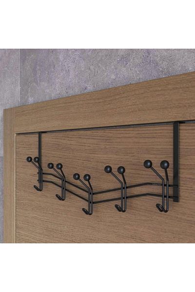 MATMEL 5-Piece Door Back Hanger - Black