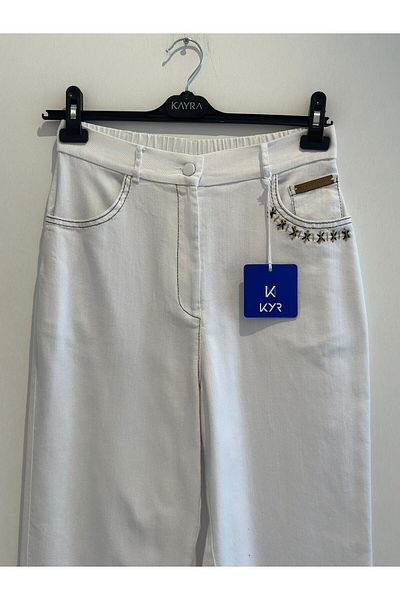 KYR Κρέμα τζιν παντελονιού Punto Stitched