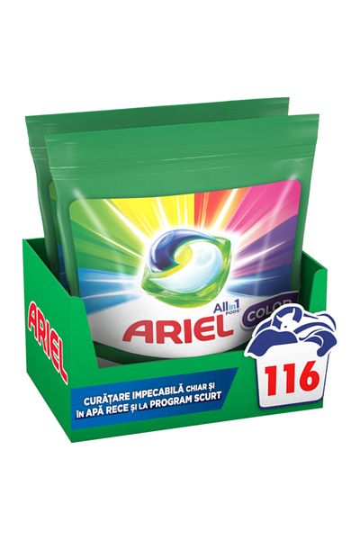 Ariel Color, automatic laundry detergent, 2 packs x 58 capsules, 116 washes