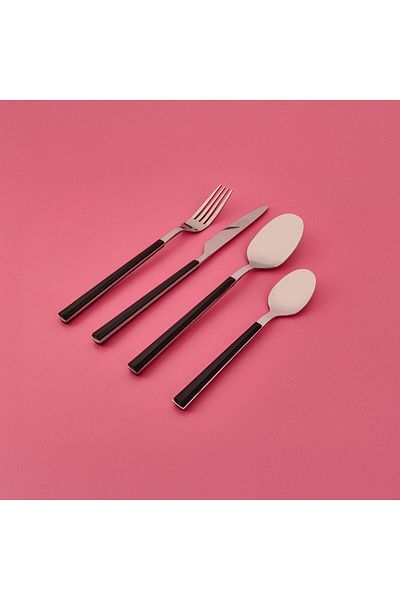 MATMEL Mia Shadow 24 Piece Cutlery Set - Black / Gray