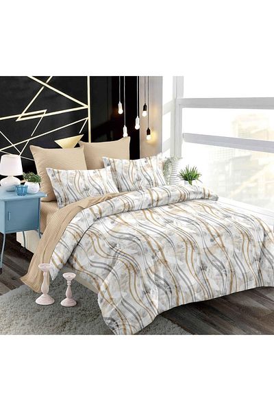 CHIRASO CHIRASO Finet Bedding Set, 6 Pieces, 2 Persons, Fitted Sheet 180x200, Duvet Cover 200x230, 4 Pillowcases
