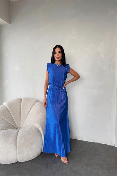 LİLA İSTANBUL Rochie de vară cu design special, cu decolteu crew, cu detaliu de curea