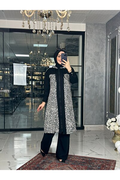 Zümra Tesettür Moda Ezel Kap-leopar Leopar Beden 4-50-52