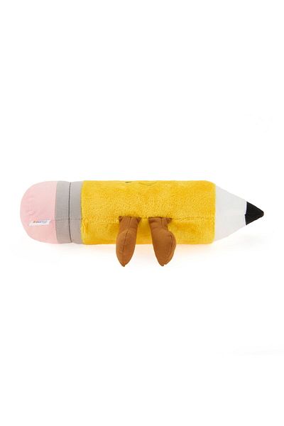 MATMEL Pillow with Pen Figure - Yellow - 38X12 cm