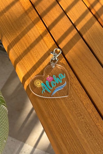 klovi Aloha Summer Heart Keychain and Bag Accessory