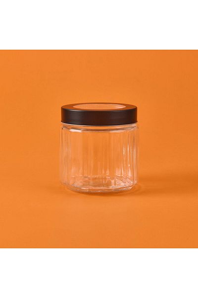 MATMEL Borosilicate Glass Storage Container - Gray / Black - 800 ml
