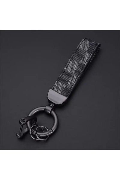 LUVLU Leather Keychain with 360 degree rotation, anti-loss D-ring, 2 small rings and screwdriver