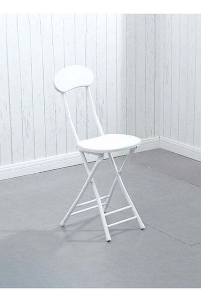 Taimi Folding Chair with Metal Frame Chair, Portable Chair For Indoor and Outdoor Use - White