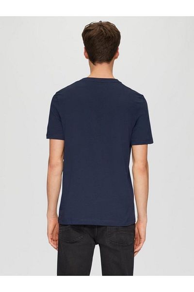 s.Oliver Tricou bărbătesc cu mânecă scurtă, imprimeu frontal și croială Regular Fit