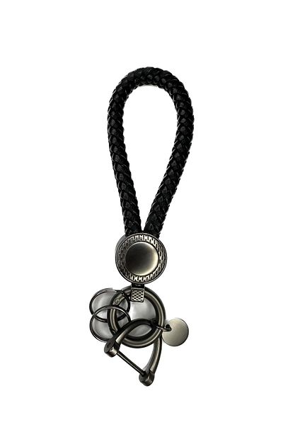 LUVLU Handmade Leather Keychain with 360 degree rotation, anti-loss D-ring, 2 O-rings