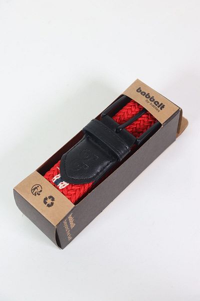 babbelt Elastic Knitted Unisex Belt Red