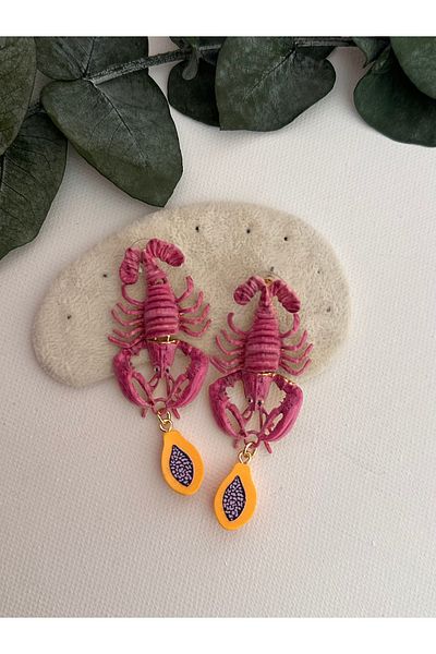 YENGEÇ Brand Model Lobster Earrings