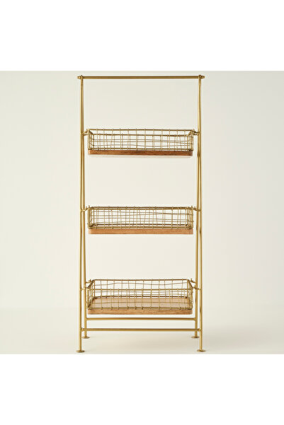 Bella Maison Caddy 3 Katlı Raf Naturel (37x23x87 cm)