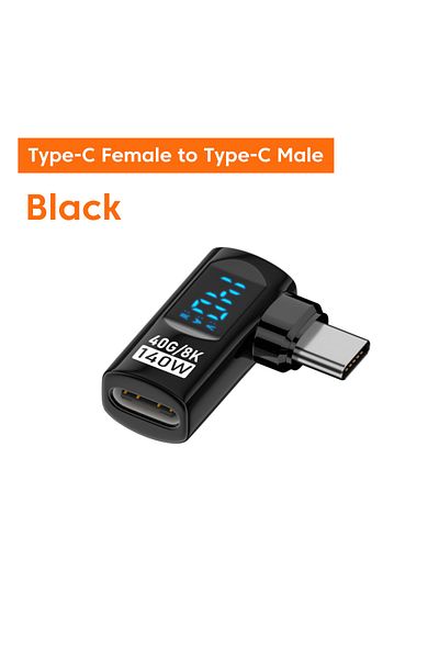 Choice Black C To C Style 1 Elough Digital Display Adapter USB C Male to Lightning Type C Female OTG Fast C