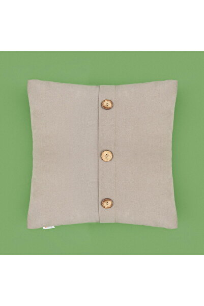 KUT FLY وسادة ناعمة بتفاصيل أزرار باللون الأنثراسيت - رمادي - 40x40 سم