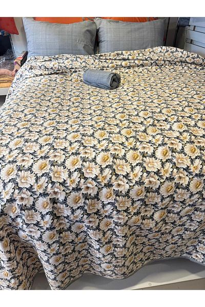 ŞENER HOME Daisy Patterned Sheet Elastic Double Pique Set