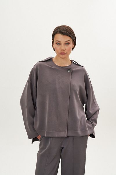 Mevra Modal Jacket with Epaulettes Gray