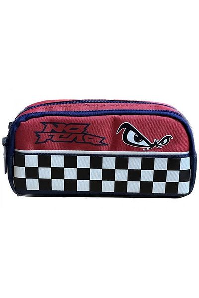 No Fear Pencil Bag 03622 Red Checker Double Compartment
