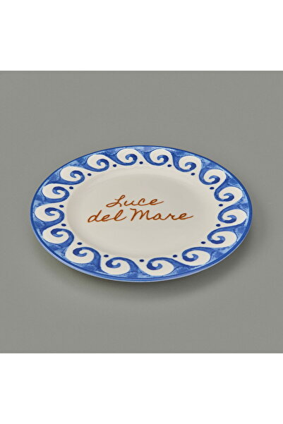 MATMEL Luve Del Mare Dessert and Breakfast Plate - Cream / Blue - 21 cm