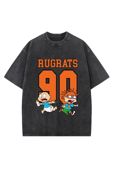Touz Moda Rugrats Printed Washable Vintage Unisex Oversize T-Shirt