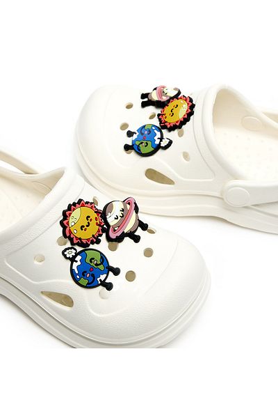 R&B Cream Jibbitz Slingback Clogs