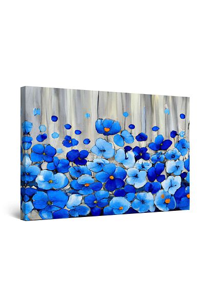 startonight Tablou DualView Startonight Acuarela Flori Albastru Pur, luminos in intuneric, 60 x 90 cm