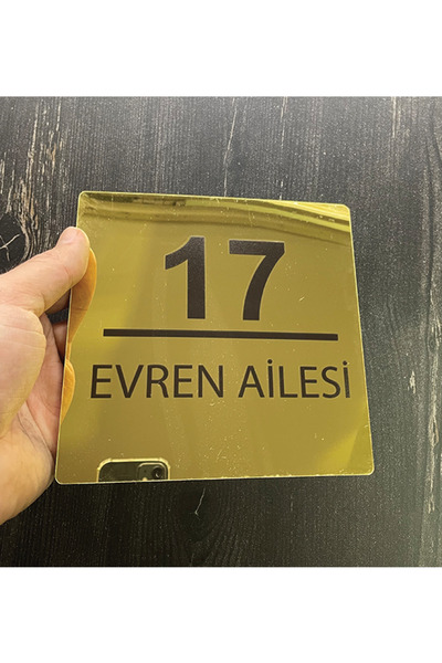 estölye Kişiye Özel Kapı Numarası ve Kapı isimliği Gold(Gold)