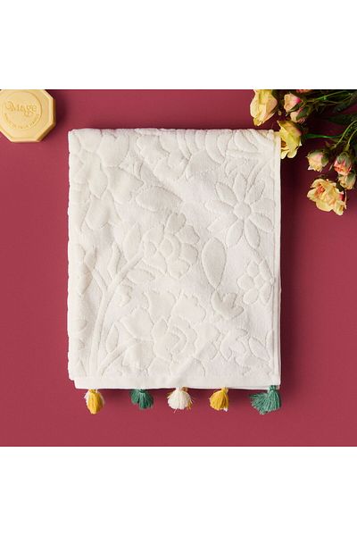 ASPARTAM Granny Summer Flos Face Towel - Ecru - 50X90 cm